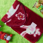 selimut bayi bulu topi selimut bepergian bayi bludru lembut motif kelinci maroon