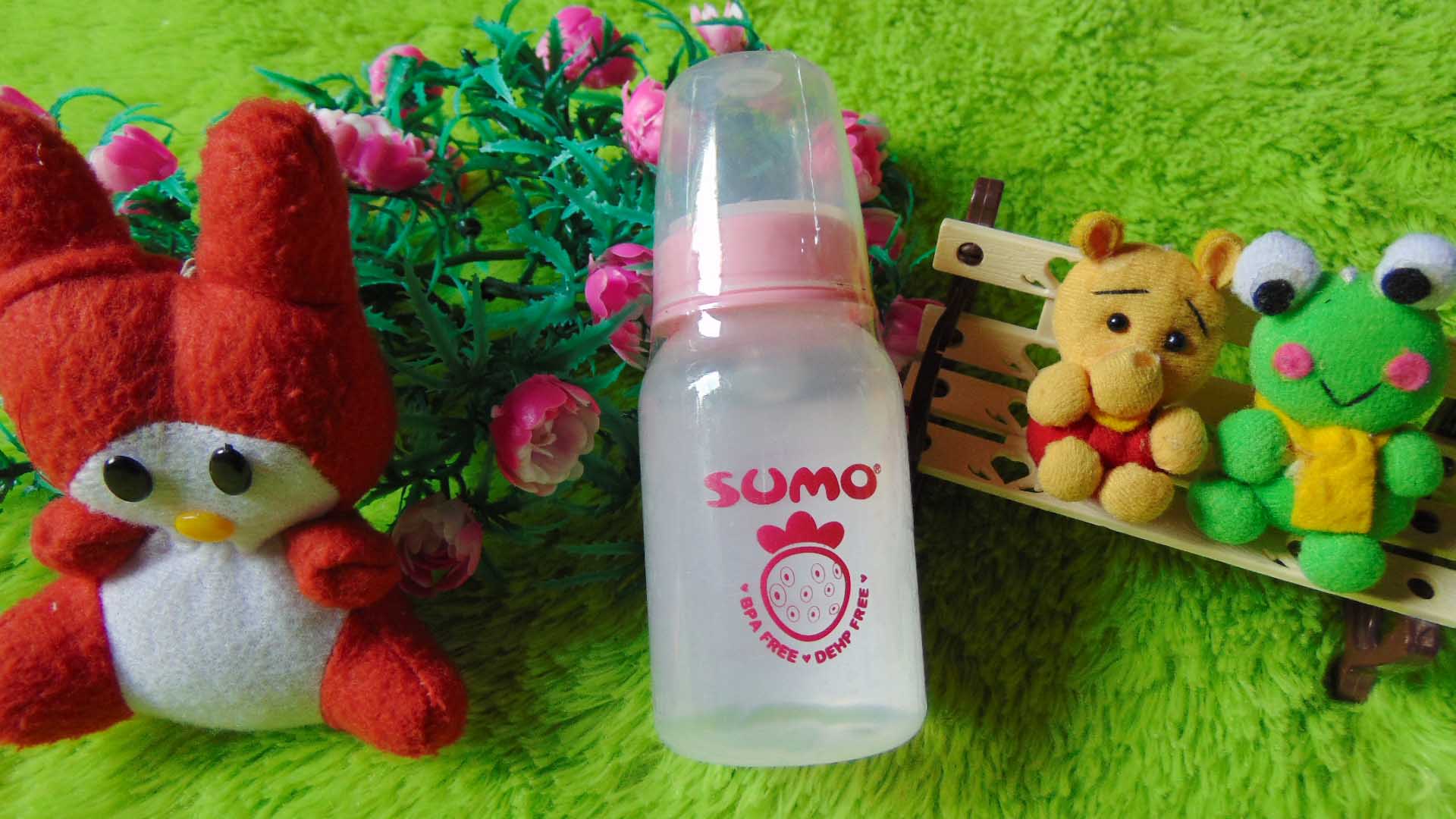 TERMURAH Kado Bayi Botol Dot Susu Bayi Sumo BPA FREE DEHP FREE Warna Pink (1)