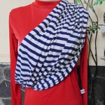 Kado Bayi Geos Gendongan Kaos Original Takasima Premium size XL motif Navy Salur Putih BB Ibu 80-90kg – Cukin – Slings – Kain Gendongan Bayi