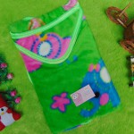 Kado bayi selimut bayi bulu topi selimut bepergian bayi bludru lembut motif gajah hijau