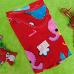Kado bayi selimut bayi bulu topi selimut bepergian bayi bludru lembut motif gajah merah