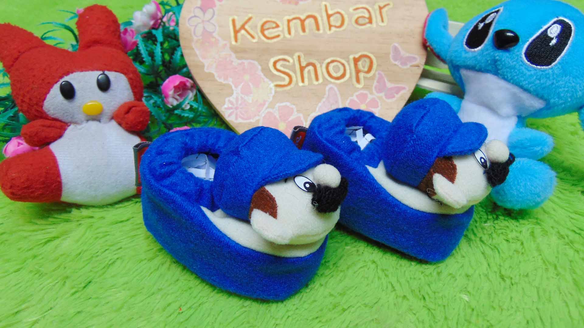 kado bayi baby gift set sepatu prewalker alas kaki newborn 0-6bulan lembut motif Super Mario Blue