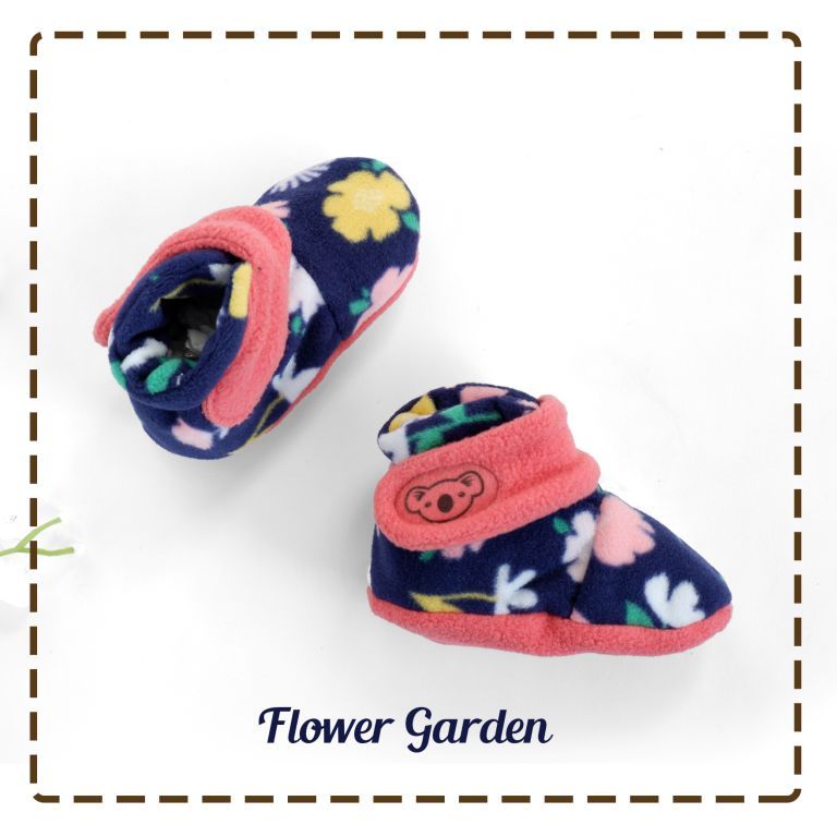 kado sepatu bayi prewalker baby newborn 0-6bulan booties cuddleme motif Flower garden