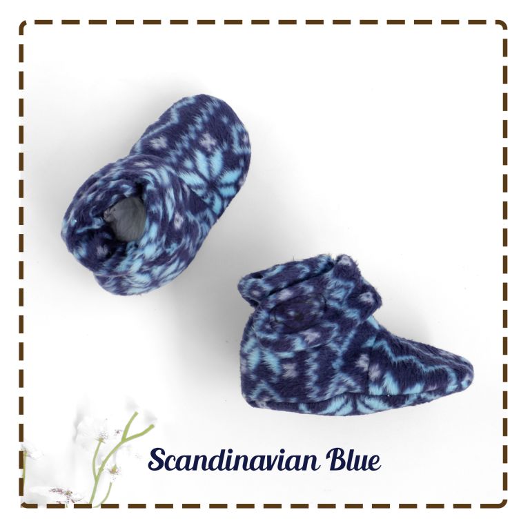 kado sepatu bayi prewalker baby newborn 0-6bulan booties cuddleme motif Scandinavian Blue
