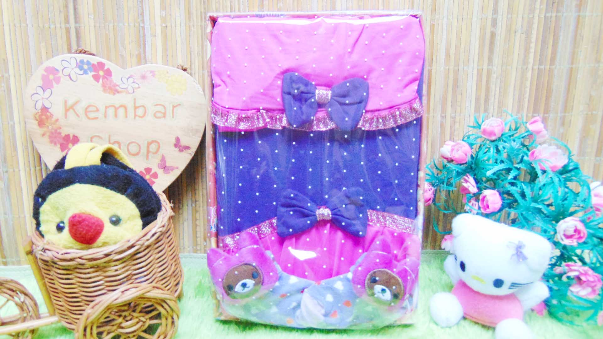 FREE KARTU UCAPAN Kado Lahiran Box Paket Kado Bayi Perempuan Cewek Baby Gift Set Gamis pita gemerlap Sock Jilbab