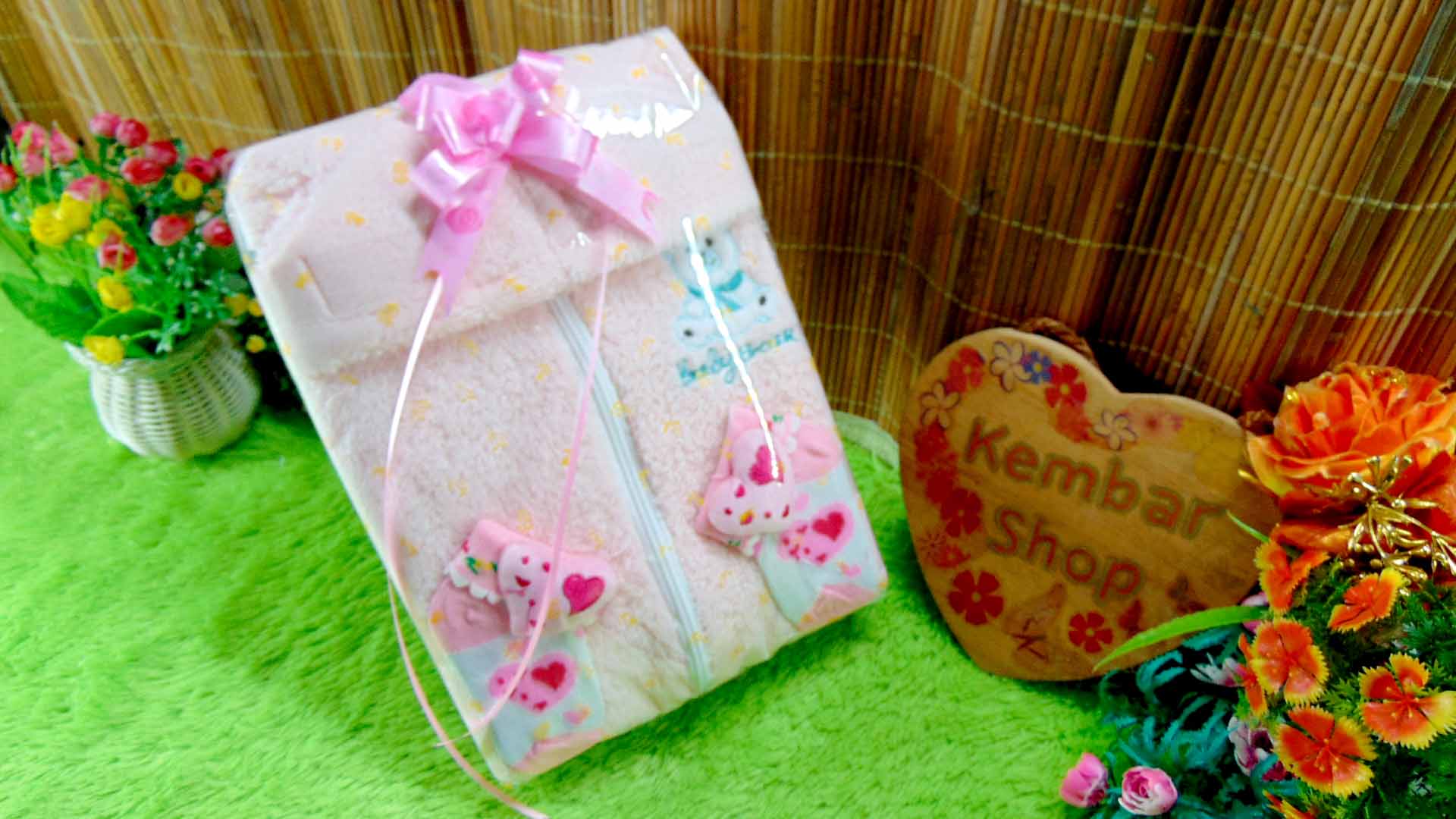5 FREE KARTU UCAPAN paket kado lahiran bayi baby gift set box jaket plus sock ANEKA motif