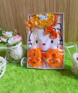TERCANTIK paket kado bayi hello kitty orange 50 terdiri dari dress bayi hello kitty,turban hello kitty,dan sepatu bayi cantik banget