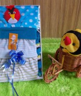TERMURAH paket kado bayi cowok biru baby gift set 37 terdiri dari kaos bayi,celana pendek dan topi cumi angry birds cocok banget buat kado