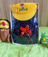 TERMURAH paket kado bayi cowok jeans topi kuning baby gift set