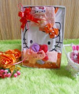 paket kado HELLO KITTY orange Rp 45.000 terdiri dari dress,turban,dan bando hello kitty cantik imut cocok untuk 0-12 bulan