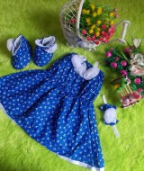 baju pesta bayi set dress bayi,sepatu boots prewalker,bandana cantik sailor pelaut biru Rp 110.000 muat untuk bayi 0-12 bulan bahan katun bikin dedek bayi tambah cantik