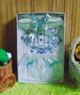 paket kado bayi newborn baju koko putih biru PLUS PECI