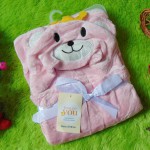 Selimut Topi Carter’s Double Fleece Selimut Hoodie Bulu Bayi 3D motif crown pink bear