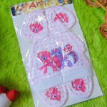 Kado bayi set topi bayi newborn 0-6bulan plus sarung tangan kaki karakter little pony pink