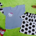 EXCLUSIVE Kado Bayi Setelan Baju Bayi 0-12bulan Atasan Wafel Plus Rok Bandana Grey Cantik