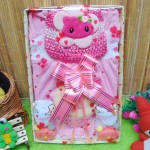 Kado Lahiran Box Paket Kado Bayi Perempuan Cewek Baby Gift Dress Kucing Pink n Baby Sock