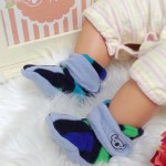 Kado sepatu bayi prewalker baby newborn 0-6bulan booties cuddleme motif stripe blue rainbow