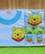 FREE KARTU UCAPAN kado bayi lahiran baby gift hadiah box paket karakter winnie the pooh biru