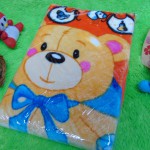 Kado bayi baby new born gift hadiah lahiran selimut topi bulu tebal hangat lembut motif beruang orange