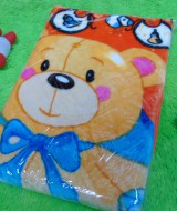 kado bayi baby new born gift hadiah lahiran selimut topi bulu tebal hangat lembut motif beruang orange (1)