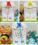 foto utama Paket kado bayi baby gift set box newborn baju koko putih list PLUS PECI ANEKA WARNA