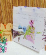 tas kado hadiah serbaguna besar muat banyak motif lavender (2)
