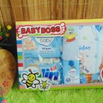 FREE KARTU UCAPAN Kado Lahiran Paket Kado Bayi Newborn BabyBoss Gift Box Wipes Detergen plus Setelan Bayi